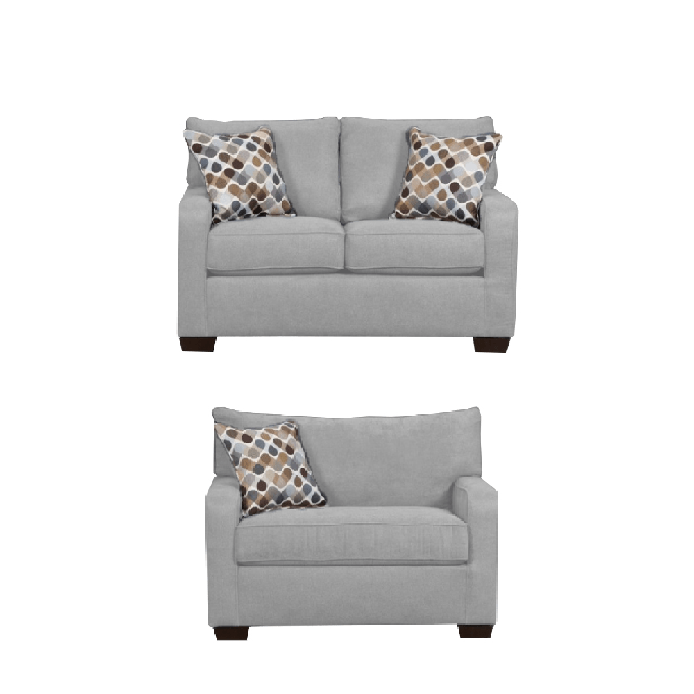 Juego de Sala Raven 2-1 + Banqueta – Gris Plata