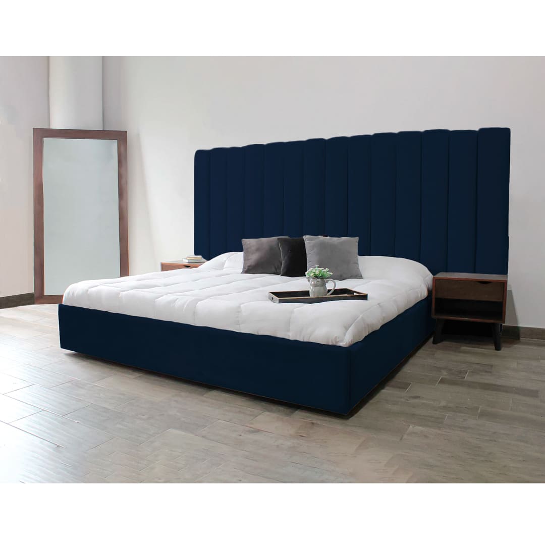 Cama Tapizada Albania 2 Plazas - Petróleo