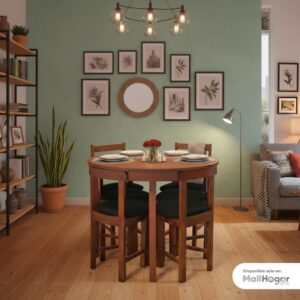 Juego de comedor Anabella 4 Sillas - Negro