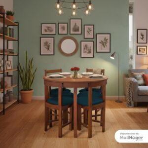 Juego de comedor Anabella 4 Sillas - Verde Militar