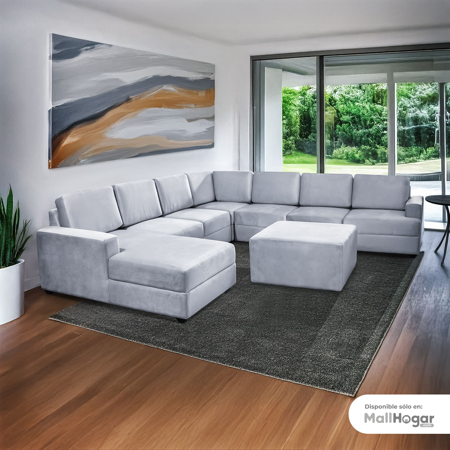 Seccional Pacífico Izquierdo + Banqueta - Gris Plata