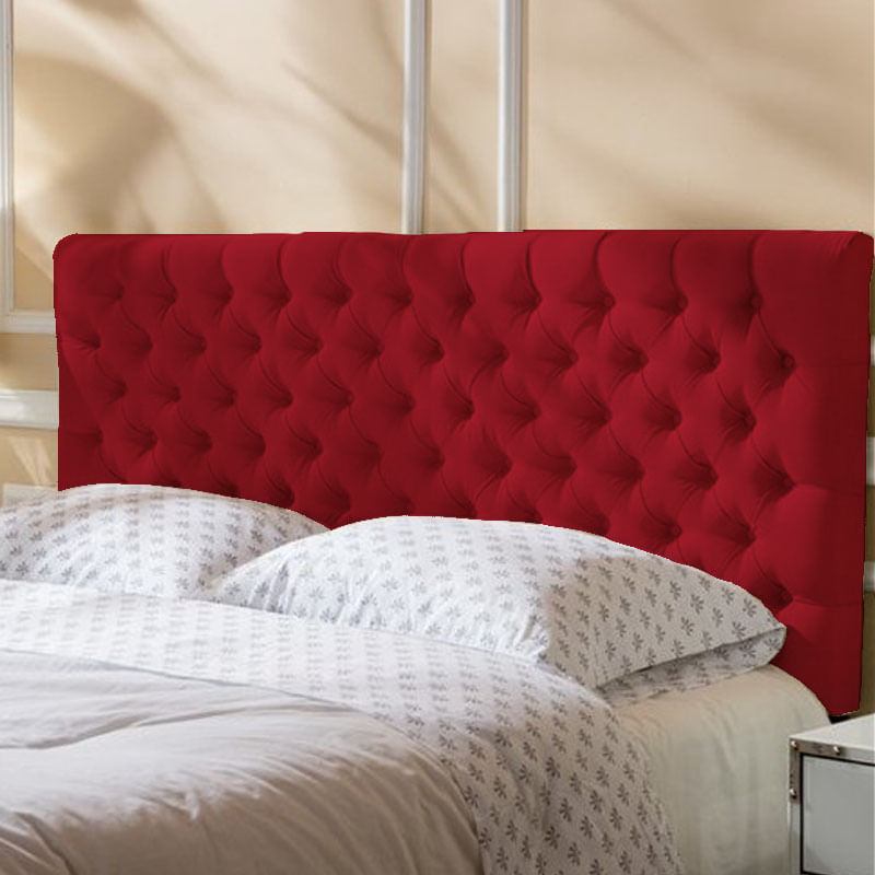 Cabecera Tapizada Delux 2 Plazas - Rojo