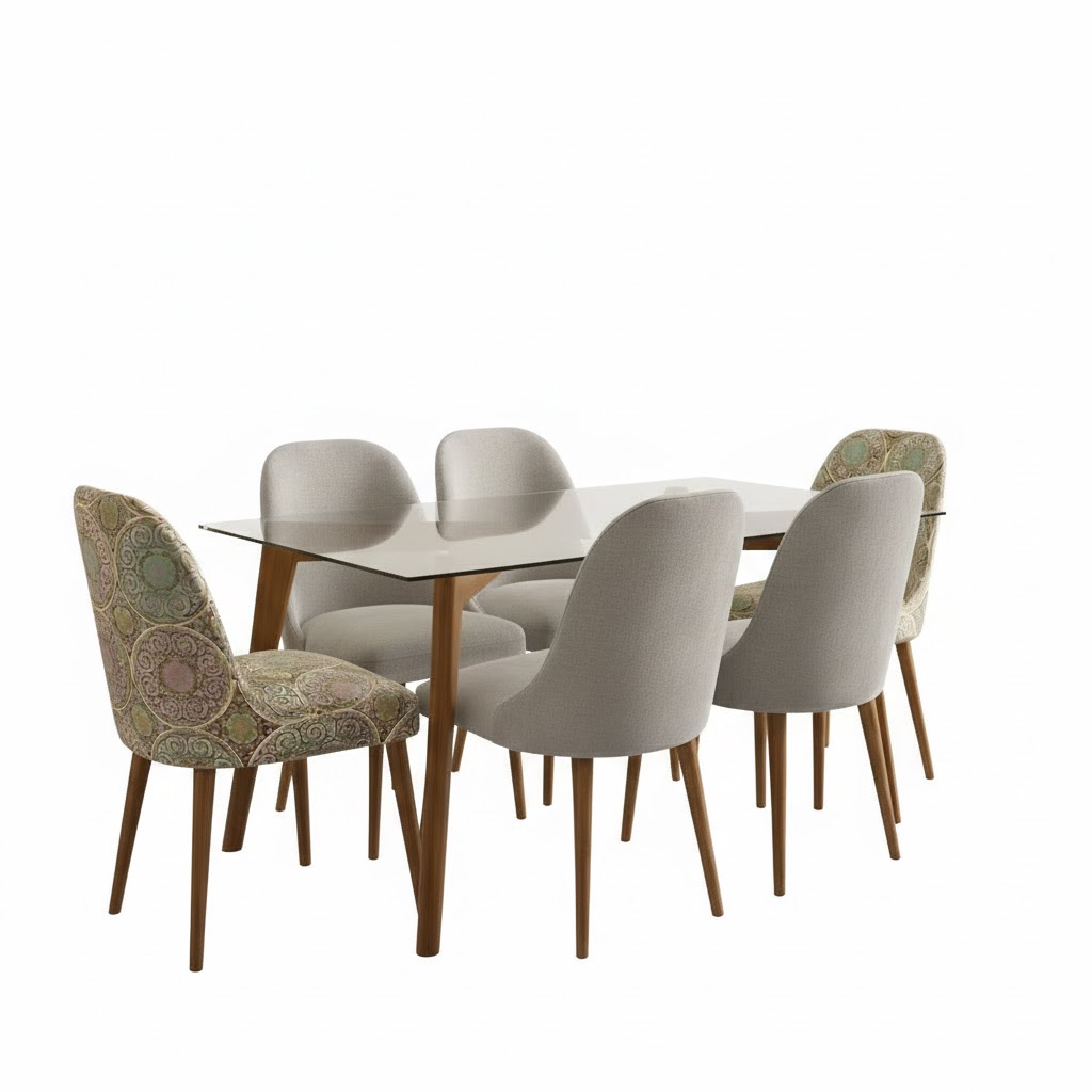 Juego de comedor Brissa 6 Sillas – Gris