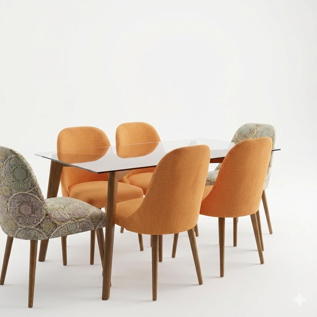 Juego de comedor Brissa 6 Sillas – Naranja