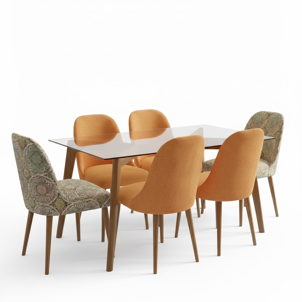 Juego de comedor Brissa 6 Sillas – Amarillo