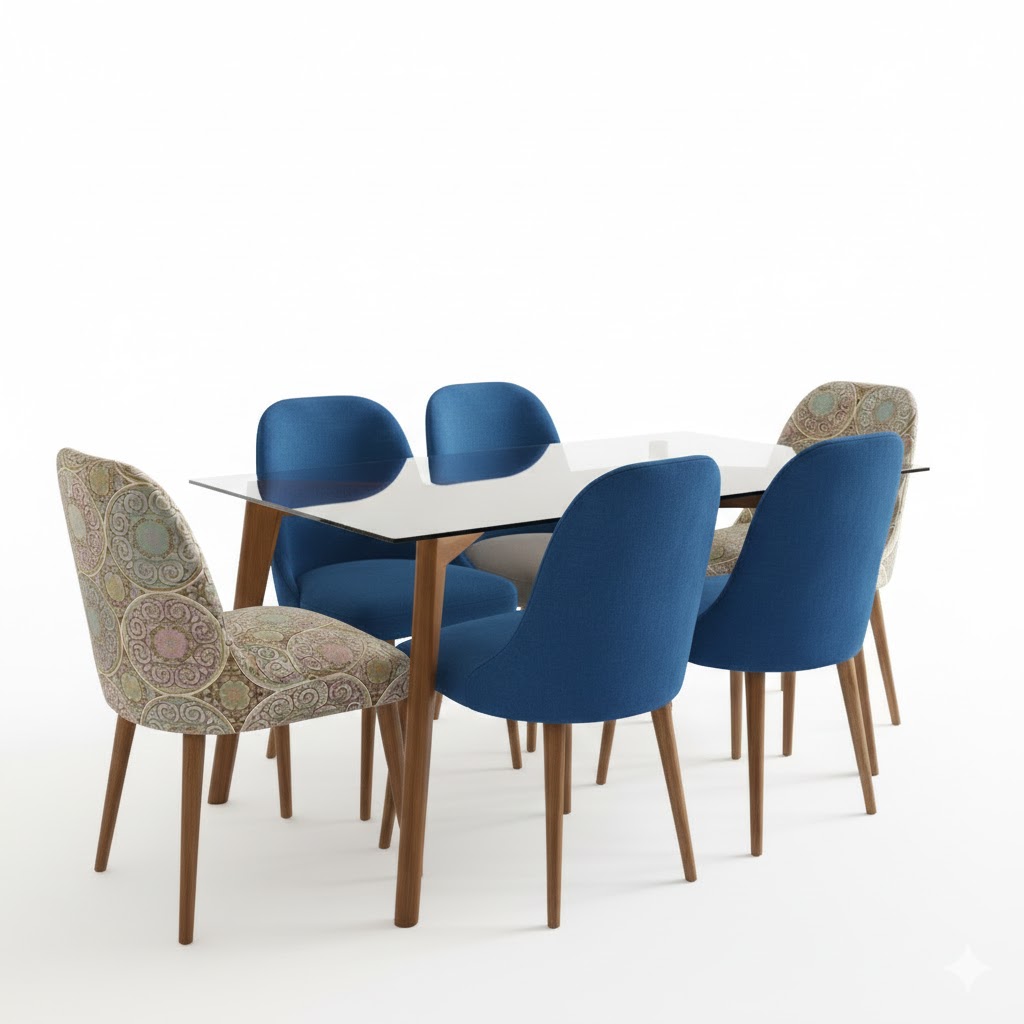 Juego de comedor Brissa 6 Sillas – Azul