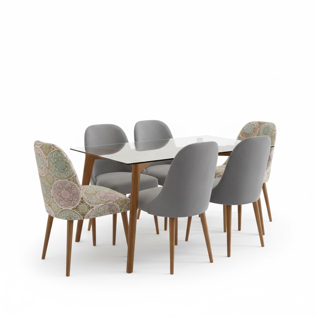 Juego de comedor Brissa 6 Sillas – Plata