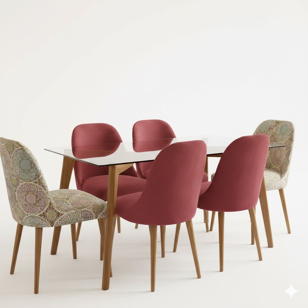 Juego de comedor Brissa 6 Sillas – Rojo