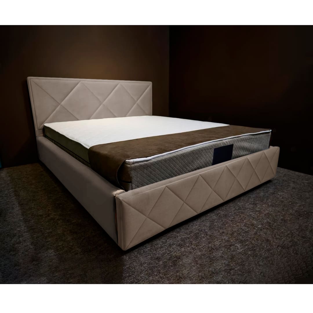 Cama Tapizada Merida 2 Plazas - Camel