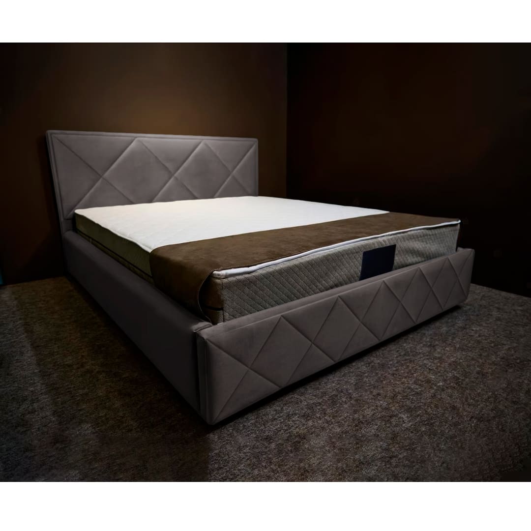 Cama Tapizada Merida 2 Plazas - Gris
