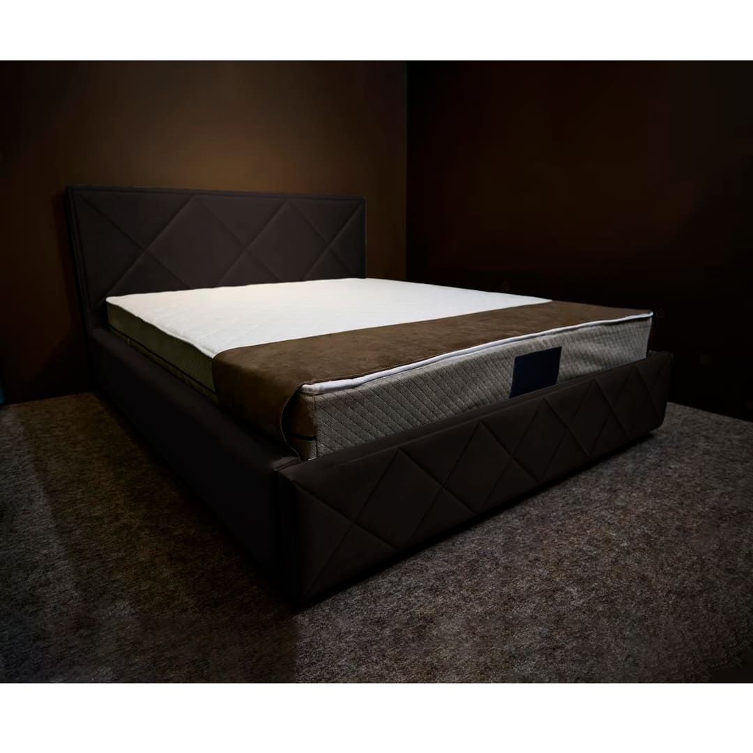 Cama Tapizada Merida 2 Plazas - Chocolate