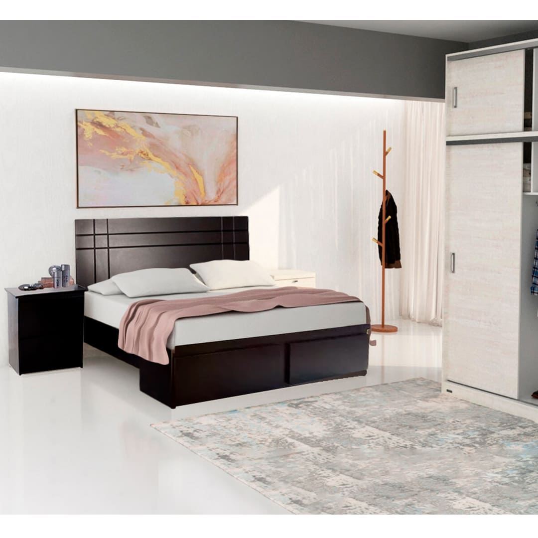 Juego de Dormitorio Throne 2 Plazas - Nogal