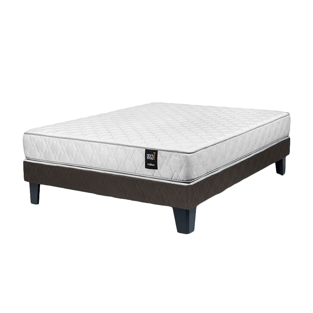 Box Tarima + Colchón Ergot 2 Plazas - Chocolate