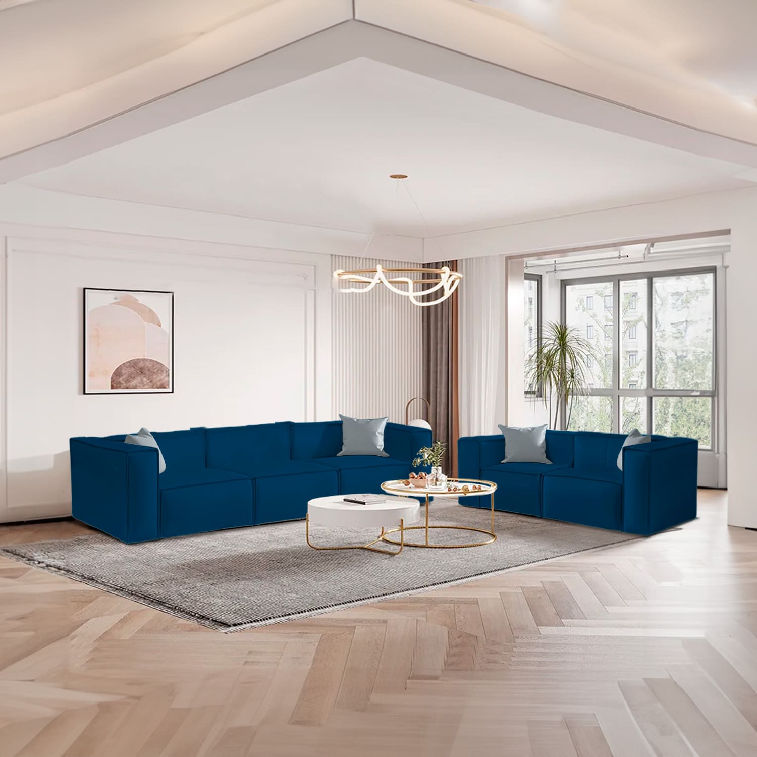 Juego de Sala Logan 3-2 - Azul