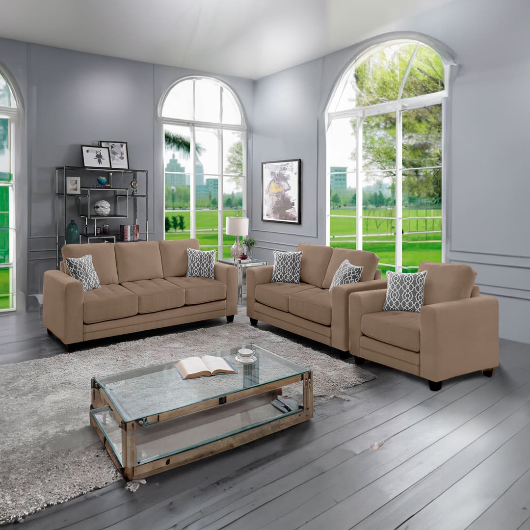 Juego de Sala Marruecos 3-2-1 - Beige Oscuro