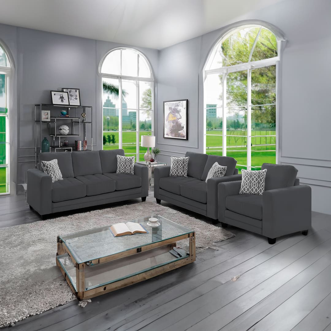 Juego de Sala Marruecos 3-2-1 - Gris oscuro