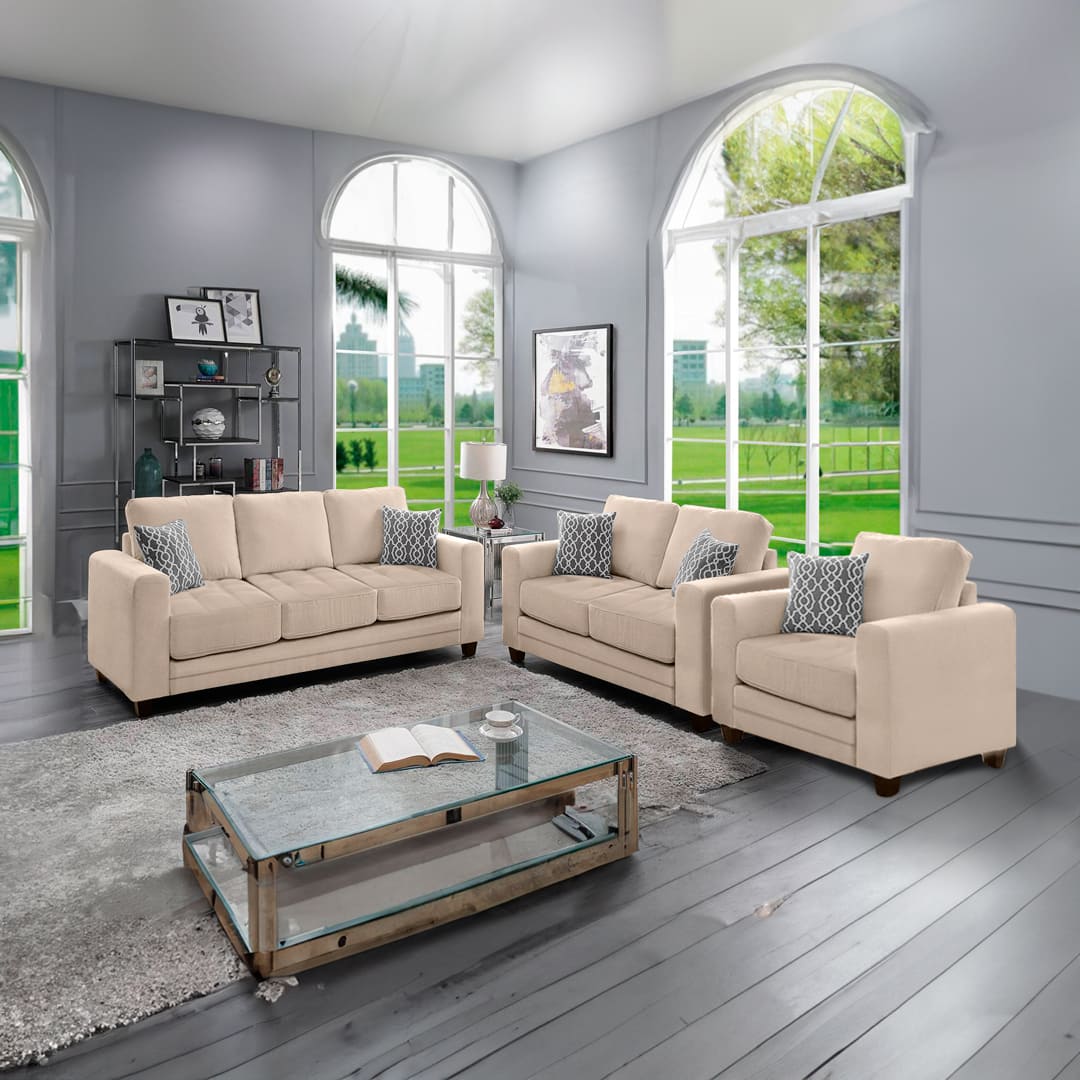 Juego de Sala Marruecos 3-2-1 - Beige Claro