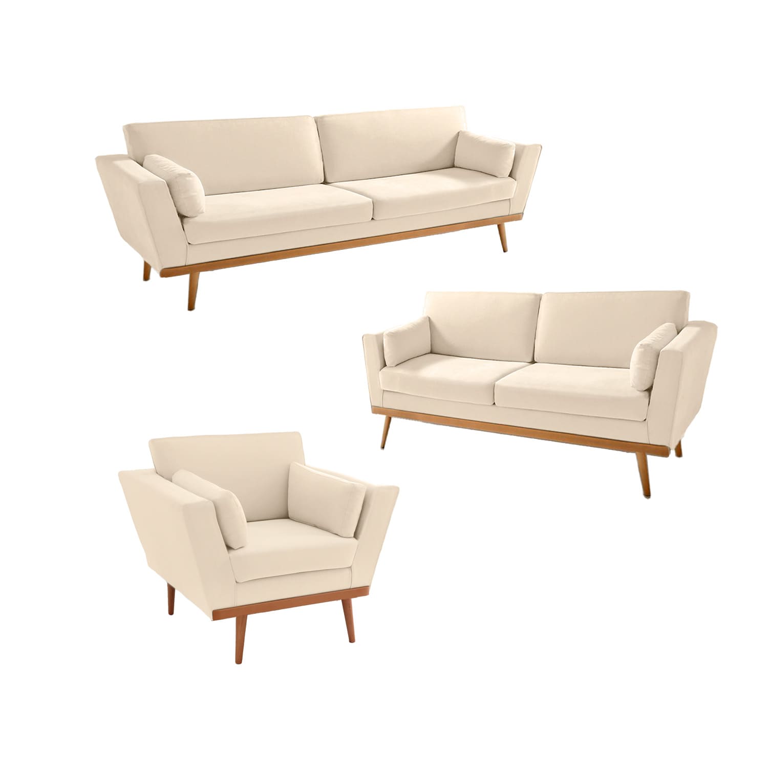 Juego de Sala Sprinfield 3-2-1 – Beige Claro