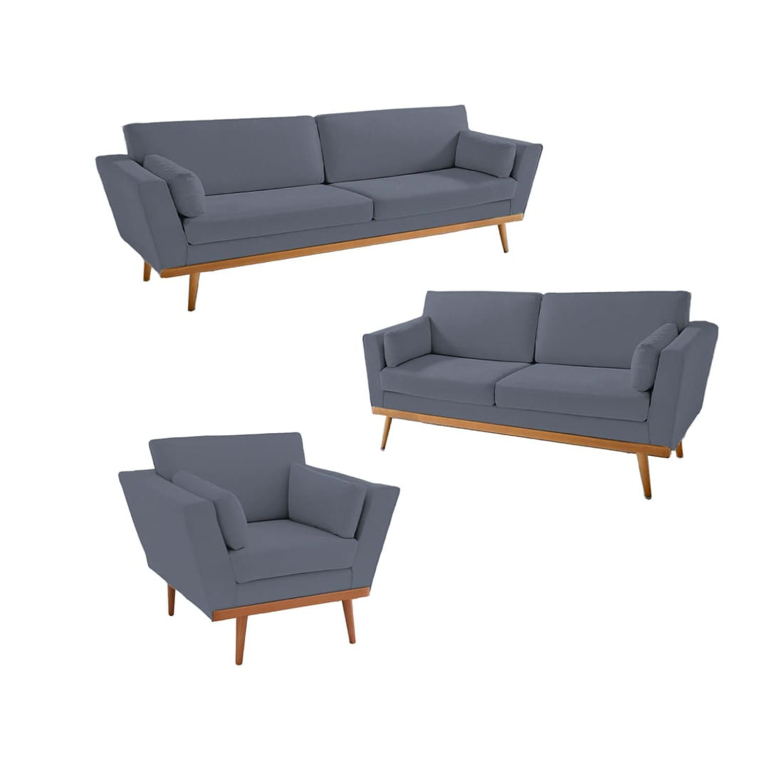 Juego de Sala Sprinfield 3-2-1 – Gris oscuro