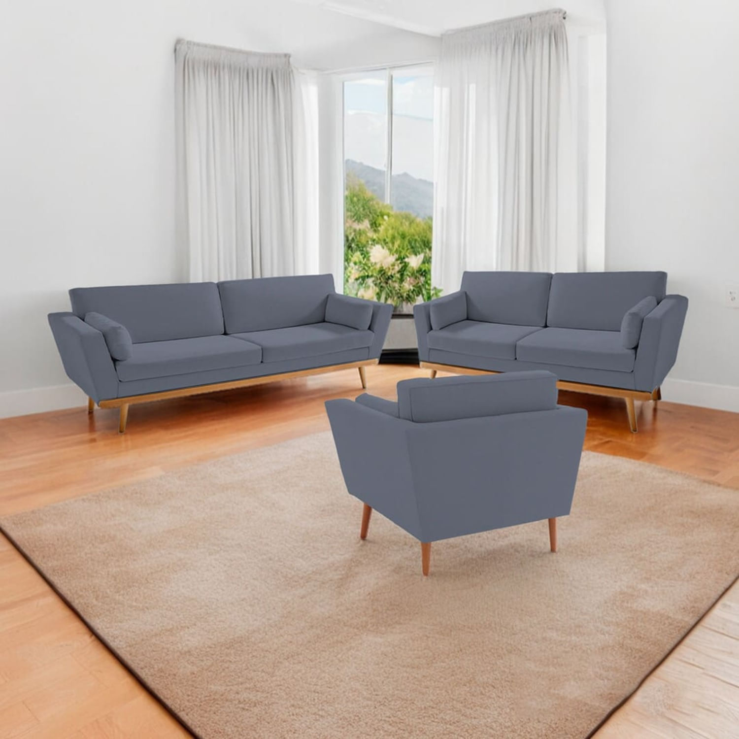 Juego de Sala Sprinfield 3-2-1 - Gris oscuro