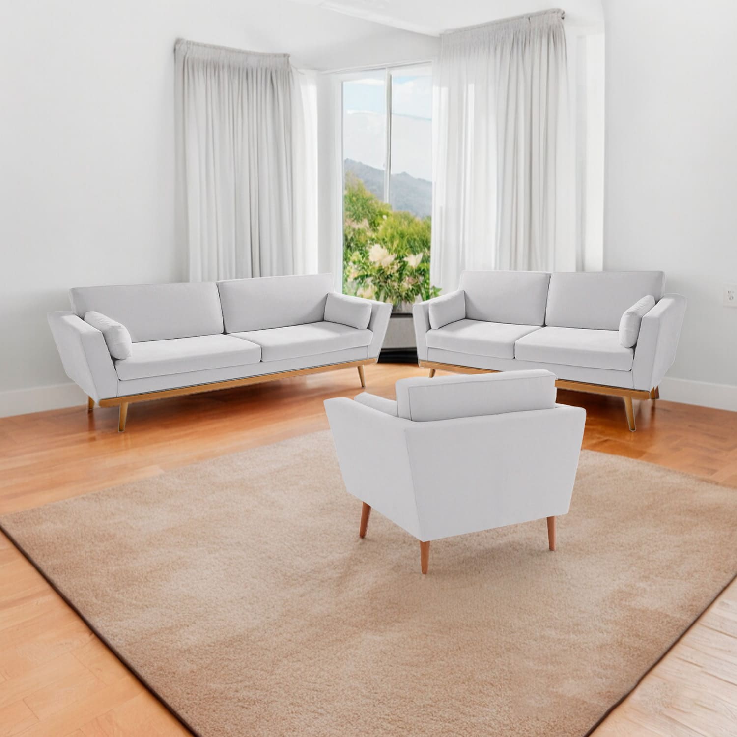 Juego de Sala Sprinfield 3-2-1 - Gris Plata