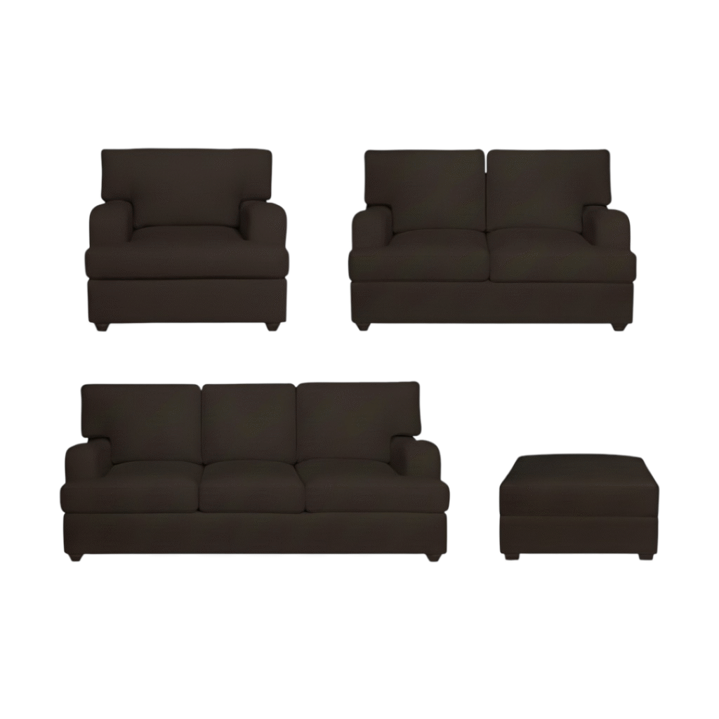 Juego de Sala Athina + Banqueta – Chocolate