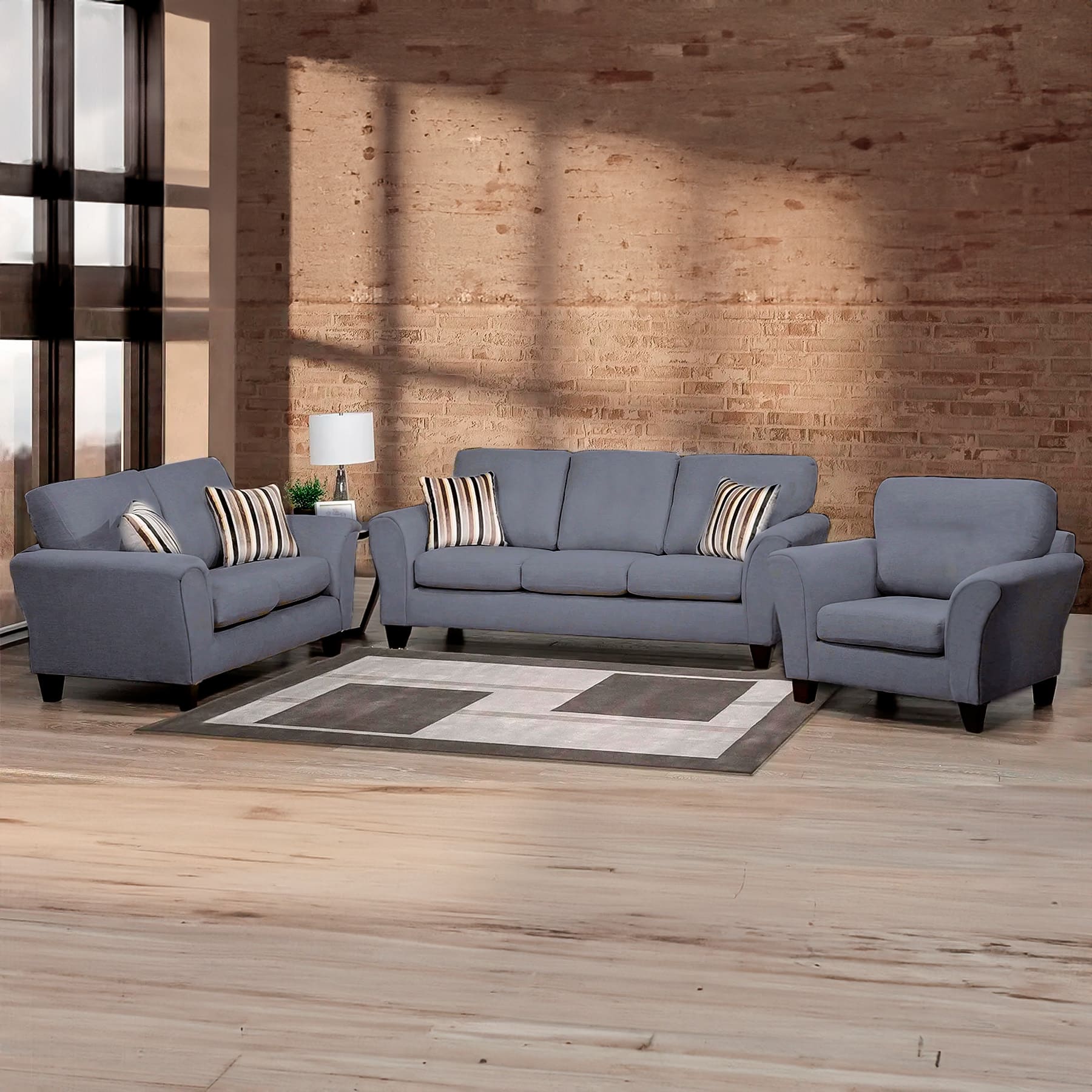 Juego de Sala London 3-2-1 - Gris oscuro