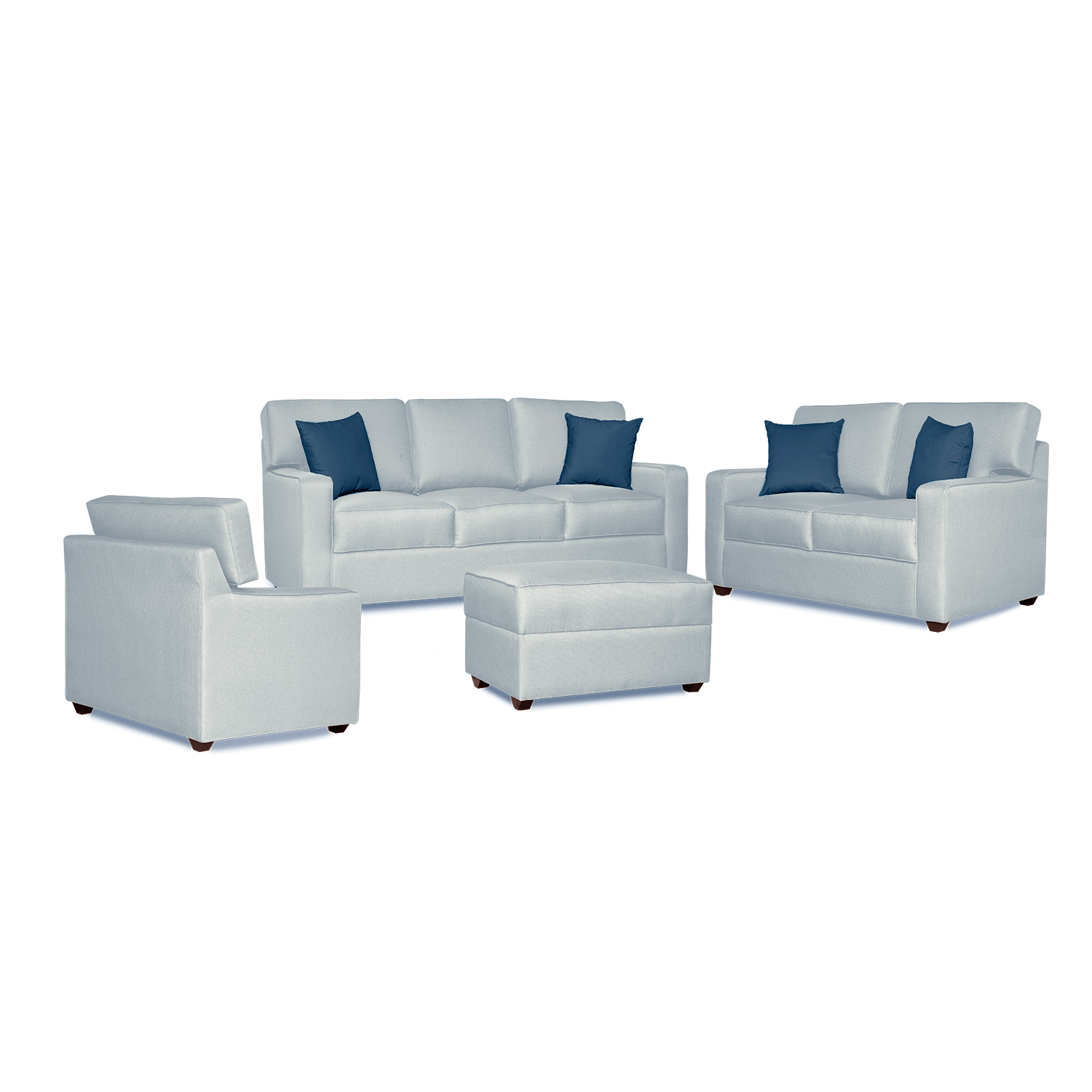 Juego de Sala Raven 3-2-1 + Banqueta – Gris