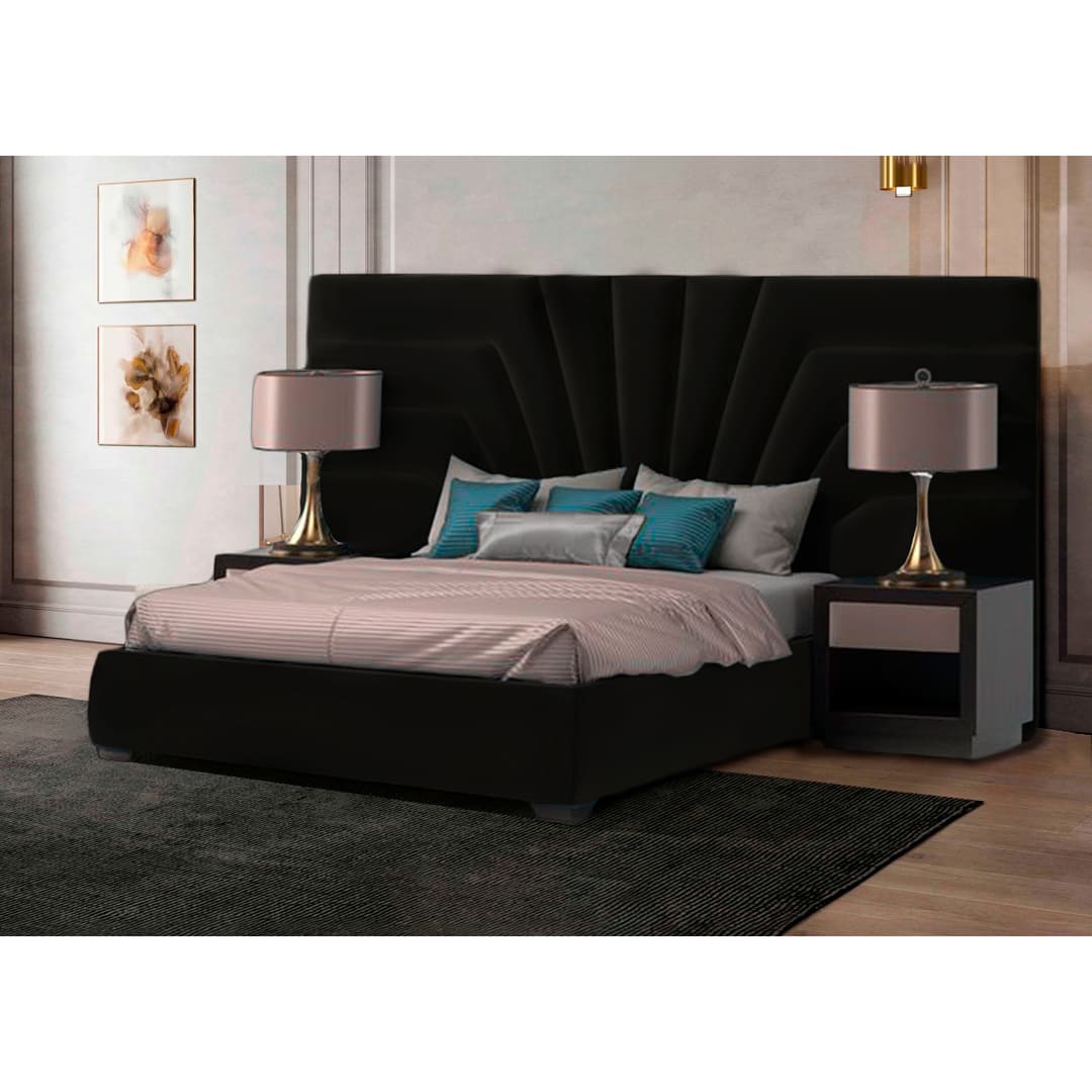 Cama Tapizada Libia 2 Plazas - Chocolate