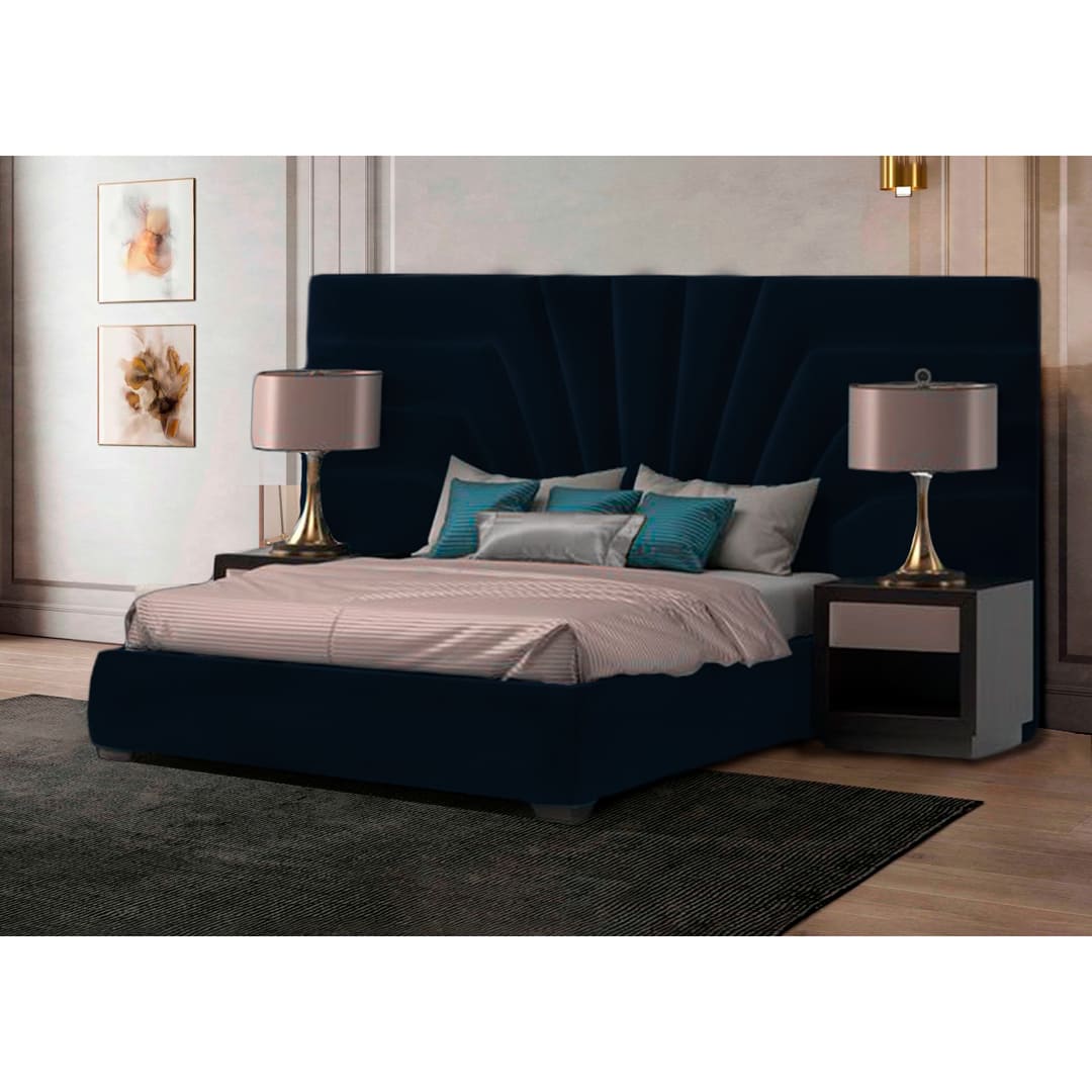 Cama Tapizada Libia 2 Plazas - Petróleo