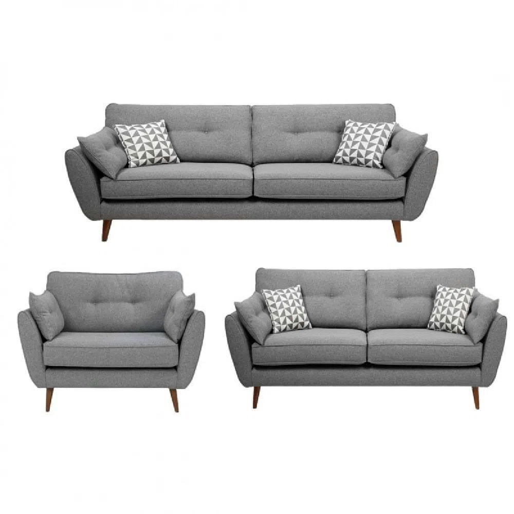 Juego de Sala Turín 3-2-1 – Gris Plata