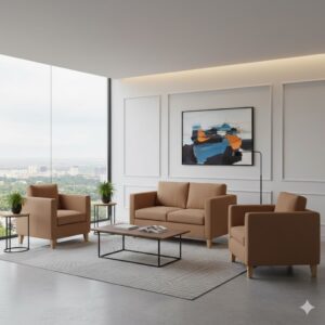 Juego de Sala Andrea 2-1-1 - Beige Oscuro