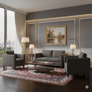 Juego de Sala Andrea 2-1-1 - Gris oscuro