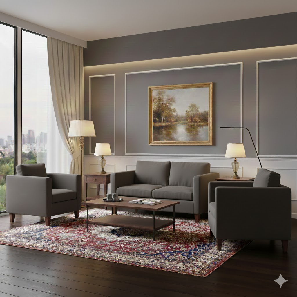 Juego de Sala Andrea 2-1-1 – Gris oscuro