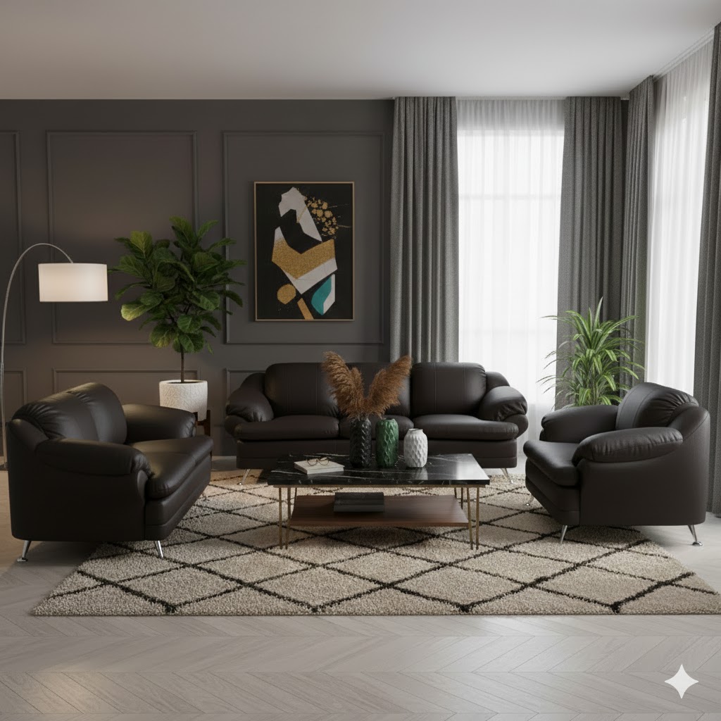 Juego de Sala Aurora 3-2-1 – Negro