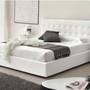 Cama Tapizada Brissé 2 Plazas - Plomo Oscuro