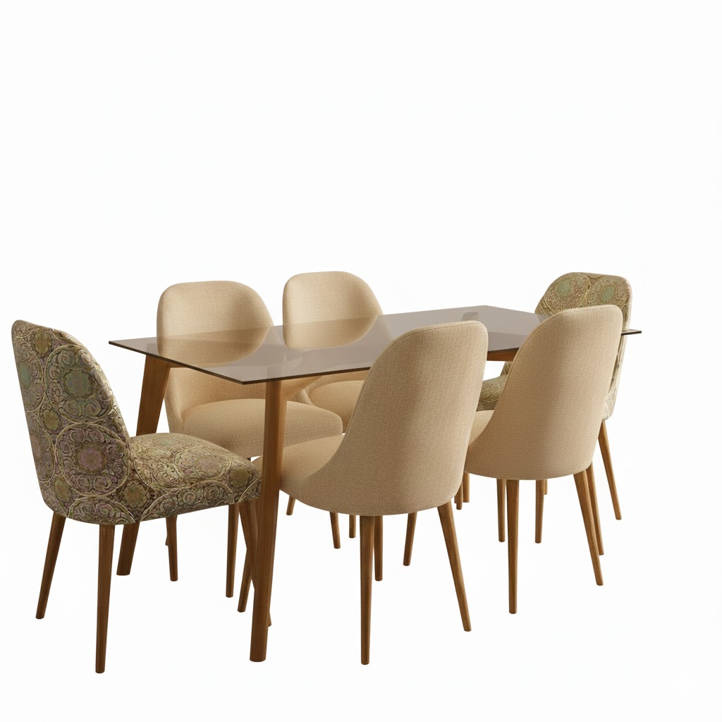 Juego de comedor Brissa 6 Sillas – Beige