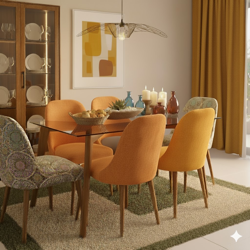 Juego de comedor Brissa 6 Sillas – Amarillo