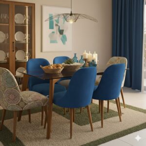 Juego de comedor Brissa 6 Sillas - Azul
