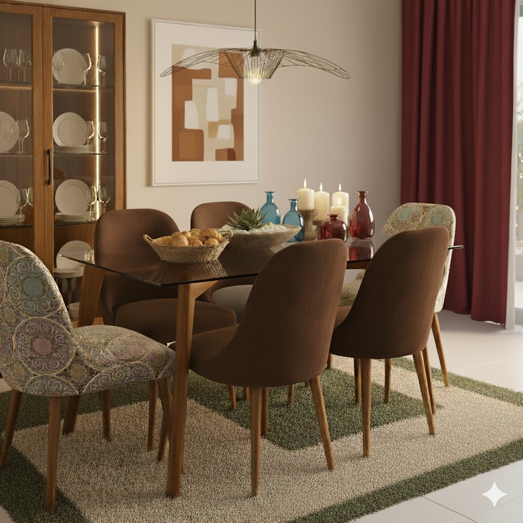 Juego de comedor Brissa 6 Sillas – Chocolate