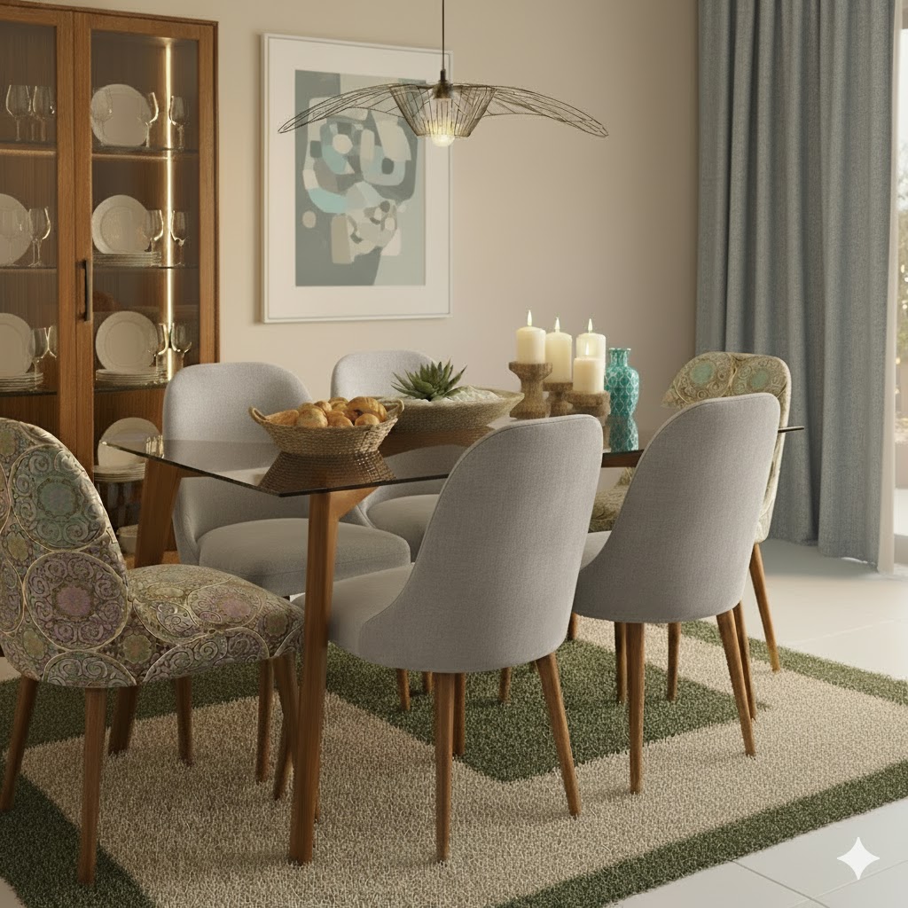 Juego de comedor Brissa 6 Sillas – Gris