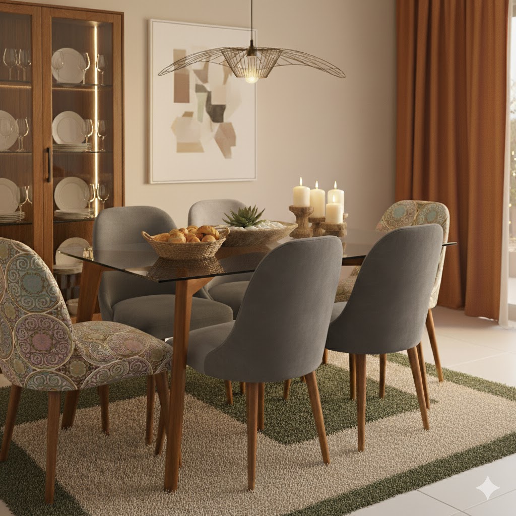 Juego de comedor Brissa 6 Sillas – Plata