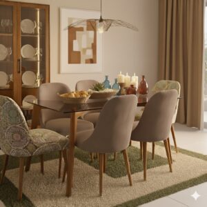 Juego de comedor Brissa 6 Sillas - Moca