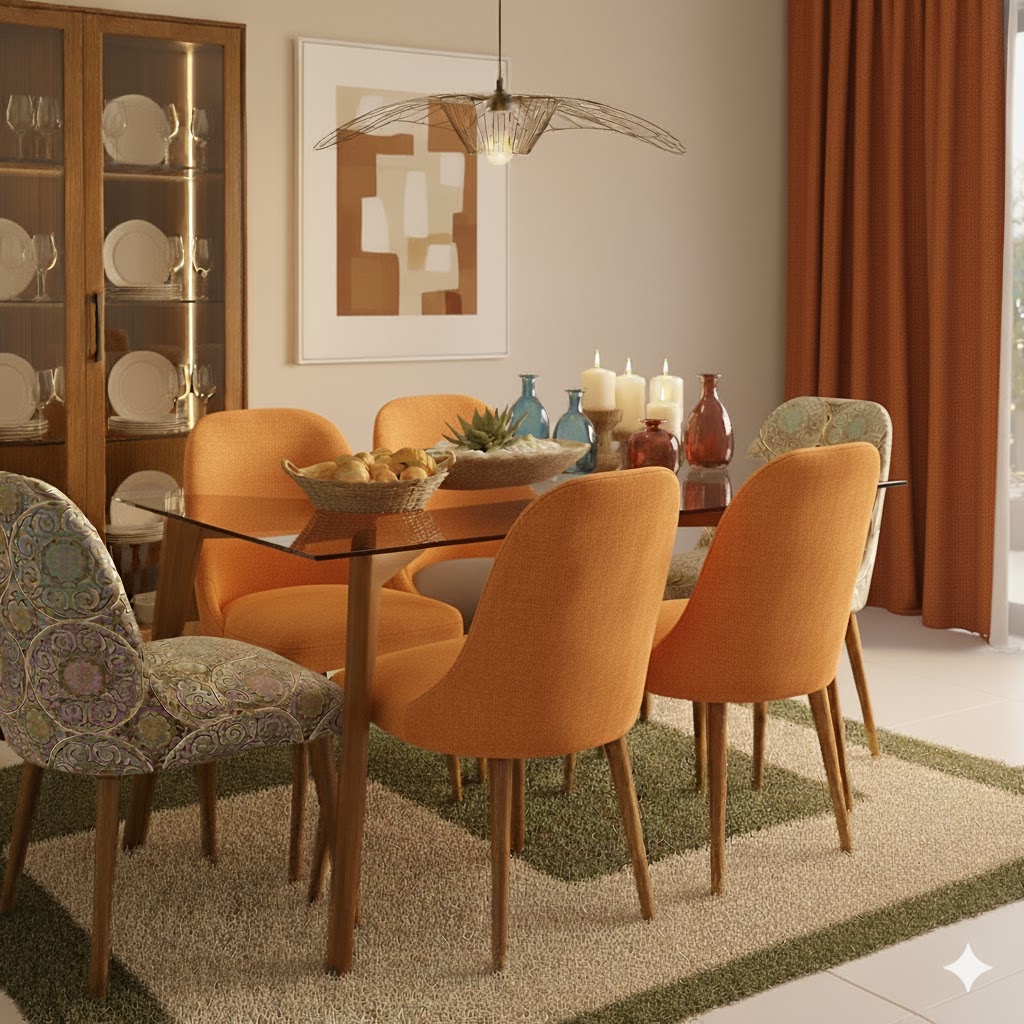 Juego de comedor Brissa 6 Sillas – Naranja