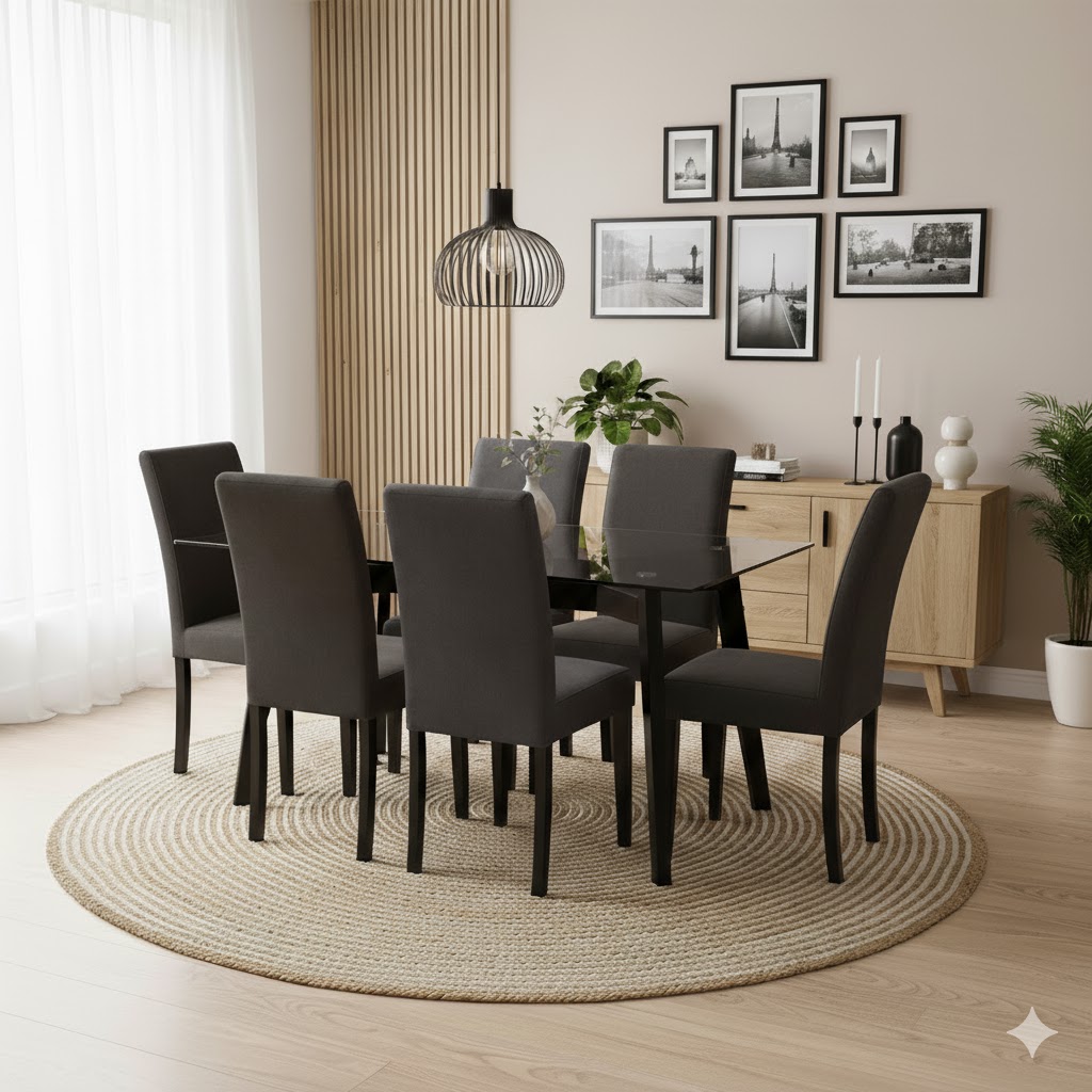 Juego de comedor Liz 6 Sillas – Chocolate