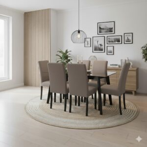 Juego de comedor Liz 6 Sillas - Beige