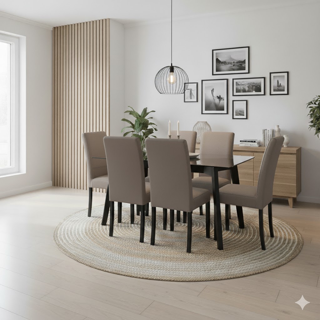 Juego de comedor Liz 6 Sillas – Beige