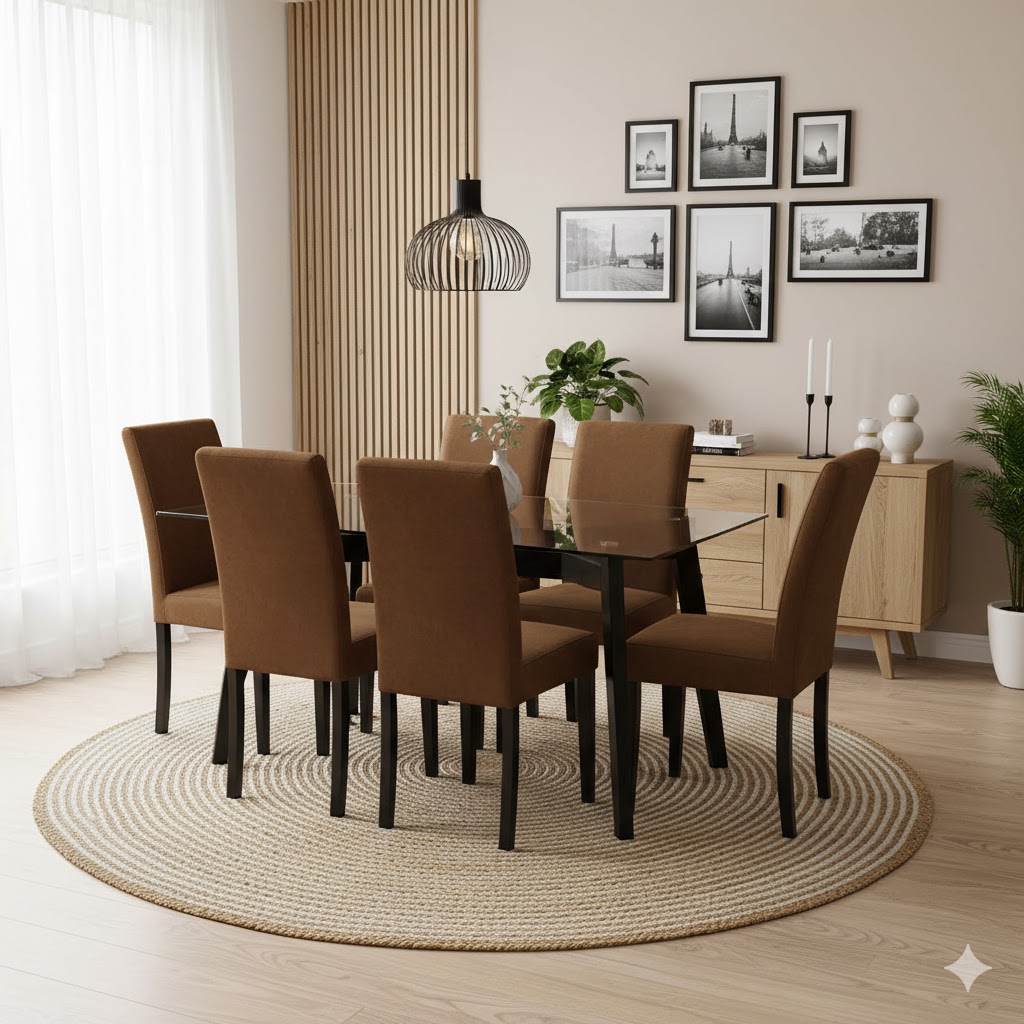 Juego de comedor Liz 6 Sillas – Moca