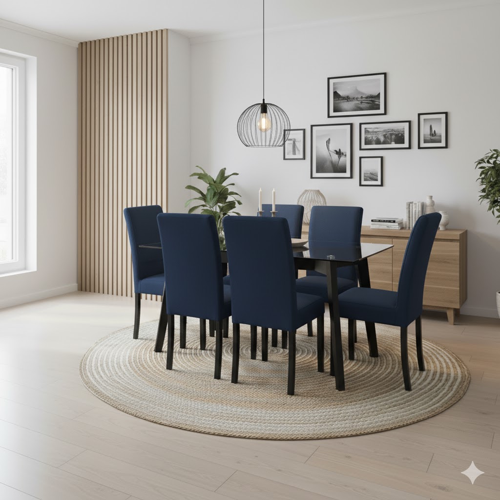 Juego de comedor Liz 6 Sillas – Petróleo