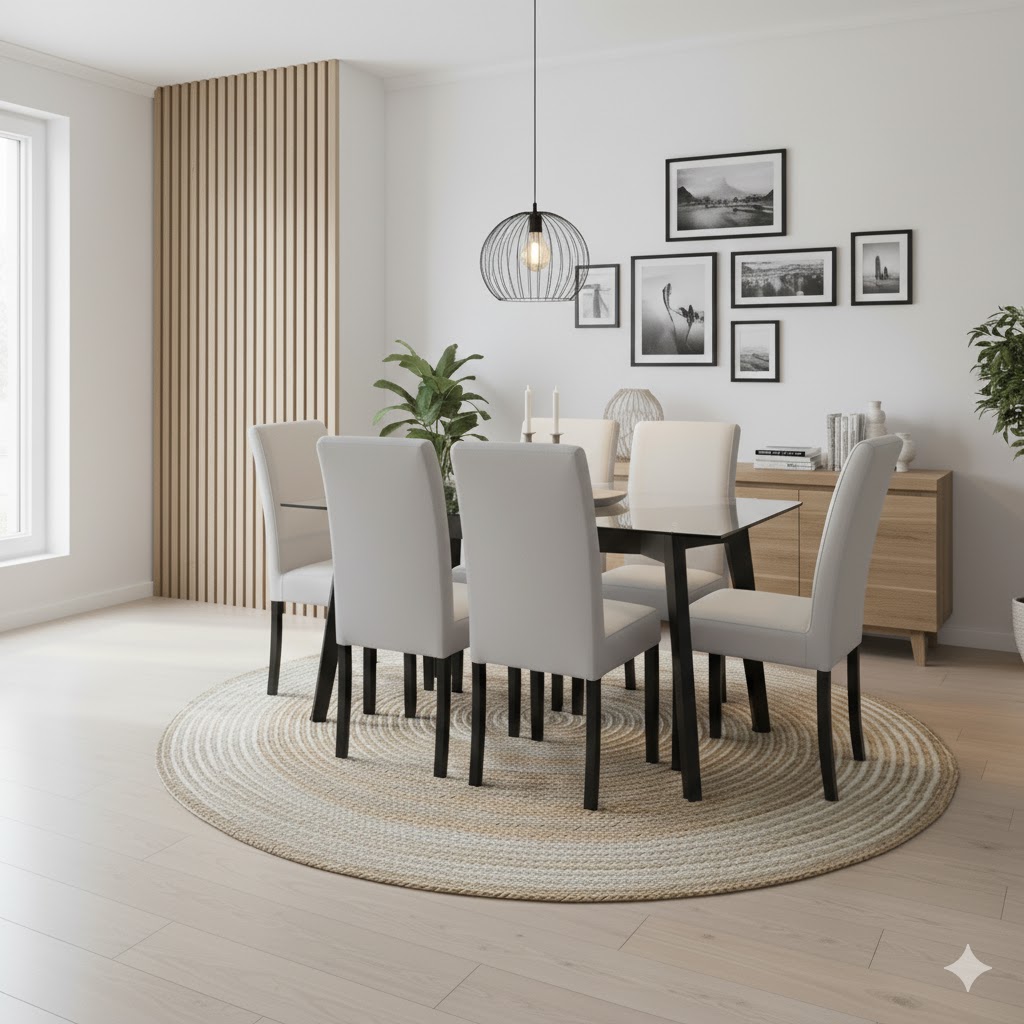 Juego de comedor Liz 6 Sillas – Plata